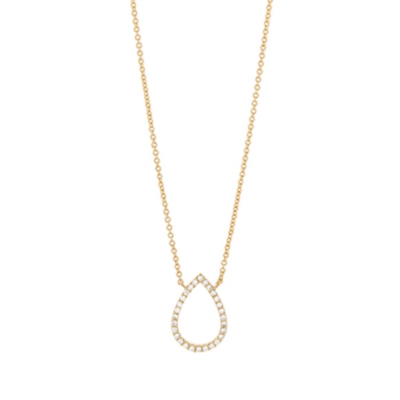 Pave Open Teardrop Pendant Necklace